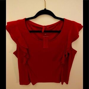 Love Scarlett red ruffles blouse size extra large